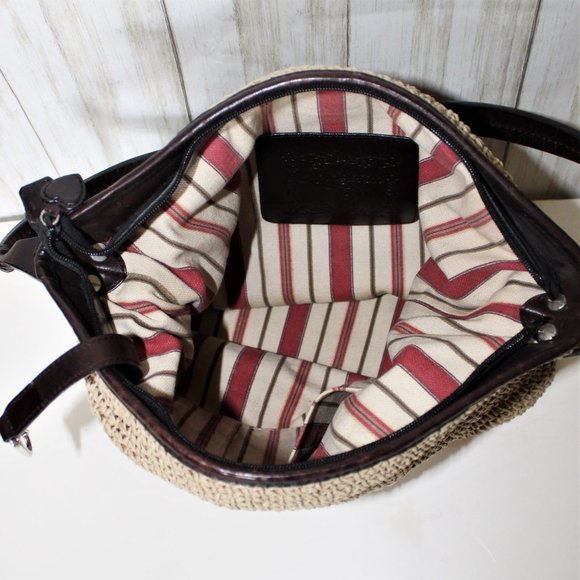 Brighton Vintage Tan Crochet Heart Shoulder Bag - Picture 9 of 10